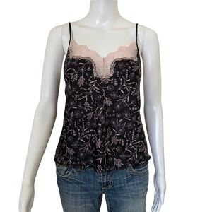 ⭐ Victoria's Secret Gray Pink Lace Trim Camisole Adjustable Strap Tank Top XS
